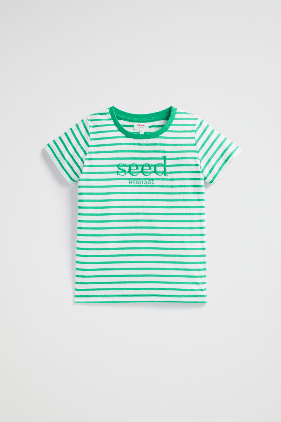 Core Logo Tee  Jade Green Stripe