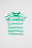 Core Logo Tee  Jade Green Stripe  hi-res