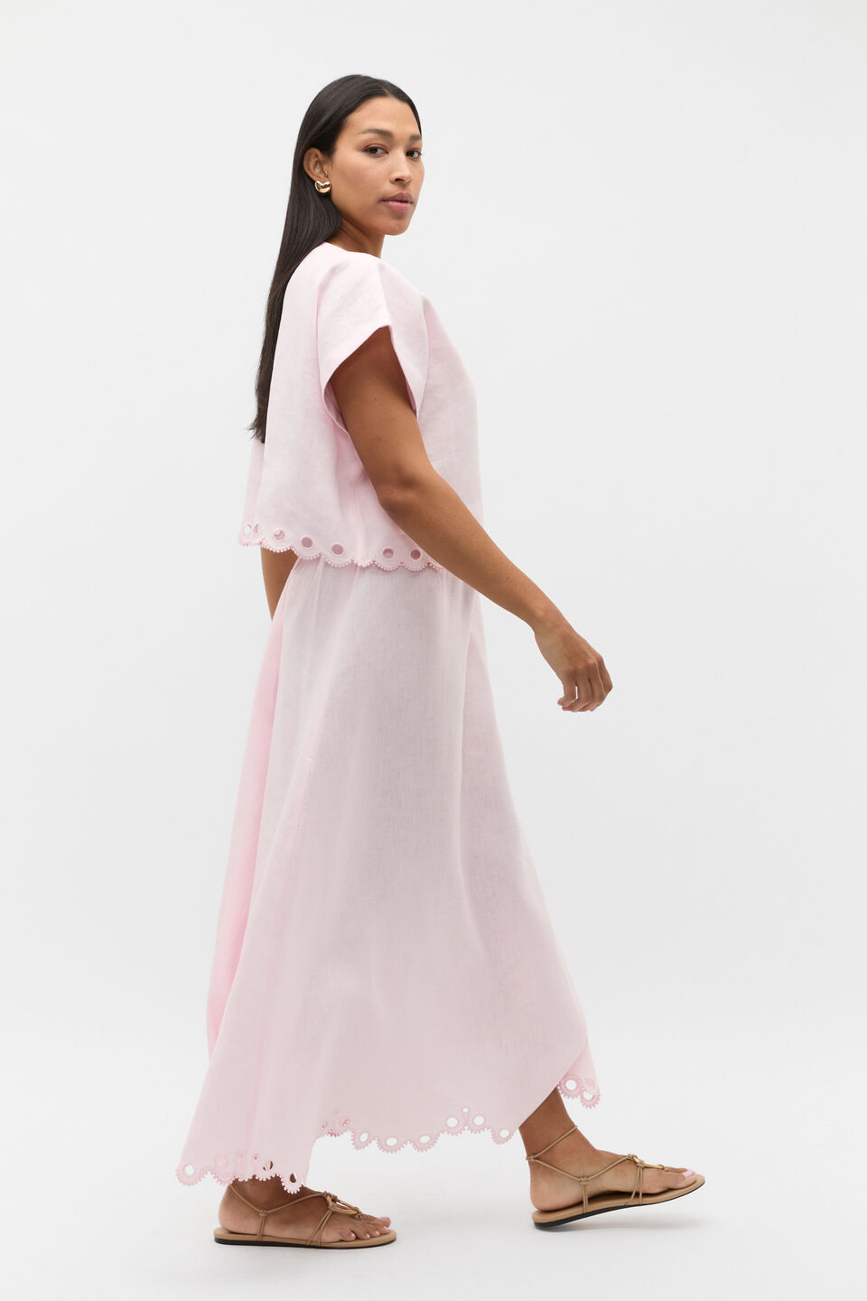 Linen Embroidered Skirt  Primrose