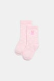 Bunny Embroidered Sock  Pink Lemonade  hi-res