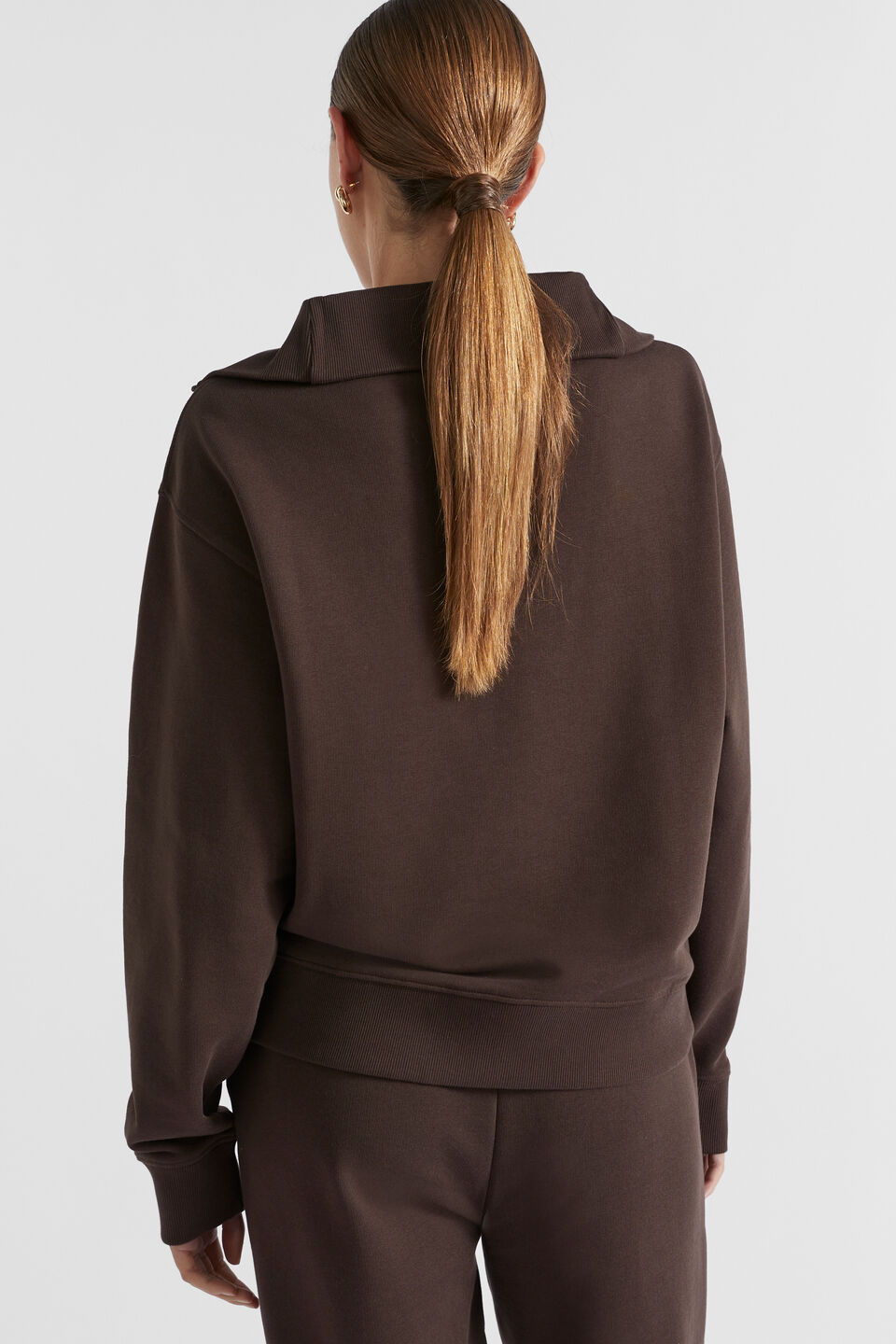 Core Heritage Half Zip Sweat  Dark Espresso