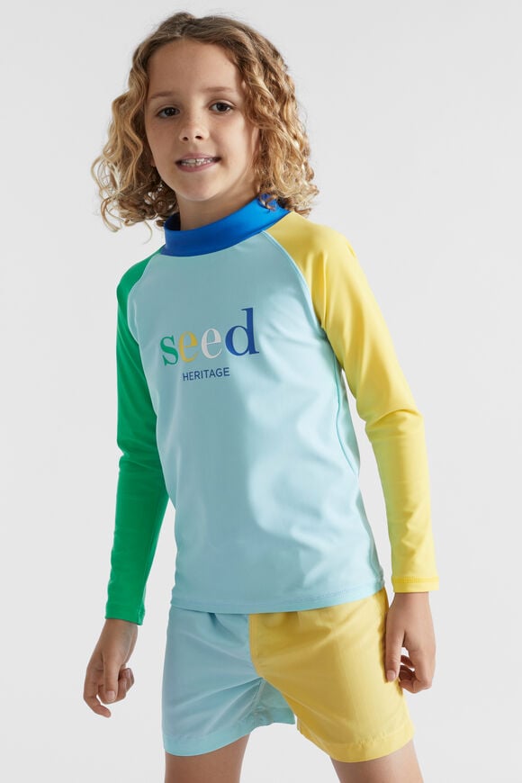 Colourblock Rashvest  Ocean Blue Multi  hi-res