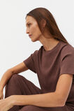 Ribbed Short Sleeve Tee And Pant PJ Set  Claret Marle  hi-res