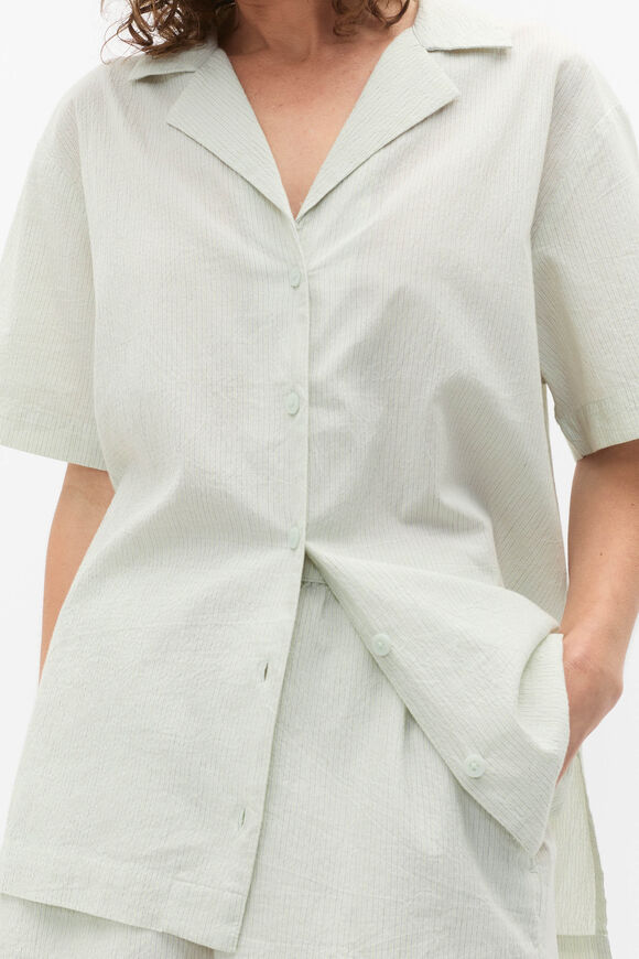 Seersucker Stripe Short Sleeve and Short PJ Set  Mist Stripe  hi-res