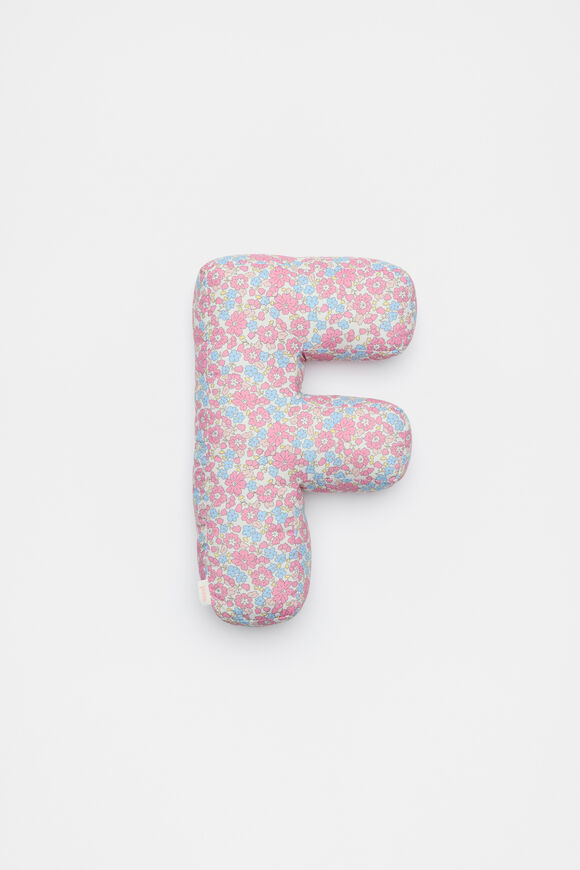 Ditsy Floral Initial Cushion  F  hi-res