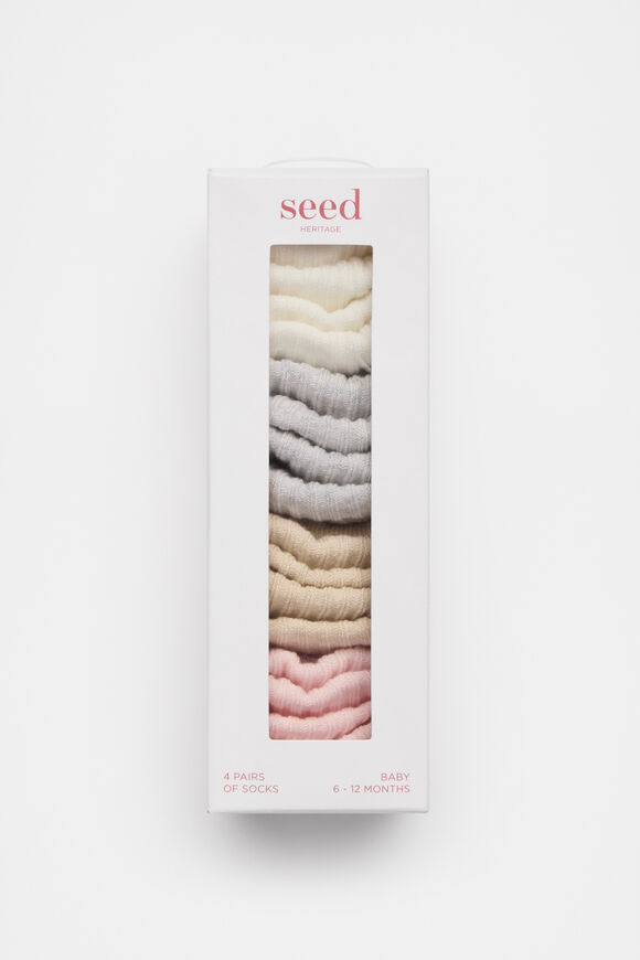 Rib Sock Multipack  Light Pink  hi-res