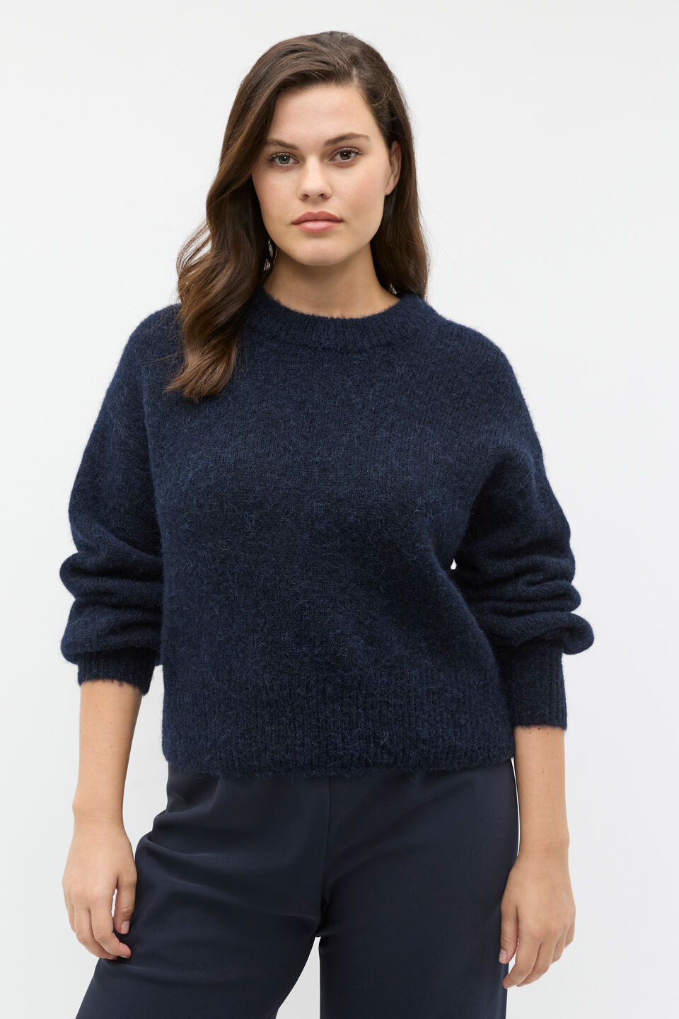 Lofty Crew Neck Knit  Twilight Blue