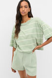Boxy Draped Tee  Eucalyptus Stripe  hi-res
