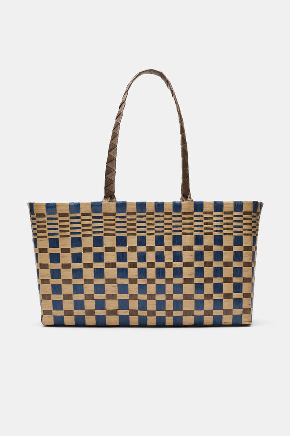 Paper Woven Market Bag  Vintage Indigo  hi-res