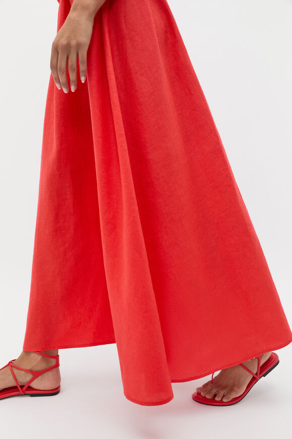 Linen Voluminous Skirt  Electric Crimson  hi-res