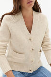 Merino Wool V Neck Pocket Cardigan  Oat Marle  hi-res