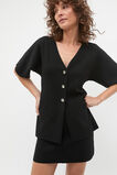 Crepe Knit Batwing Cardigan  Black  hi-res