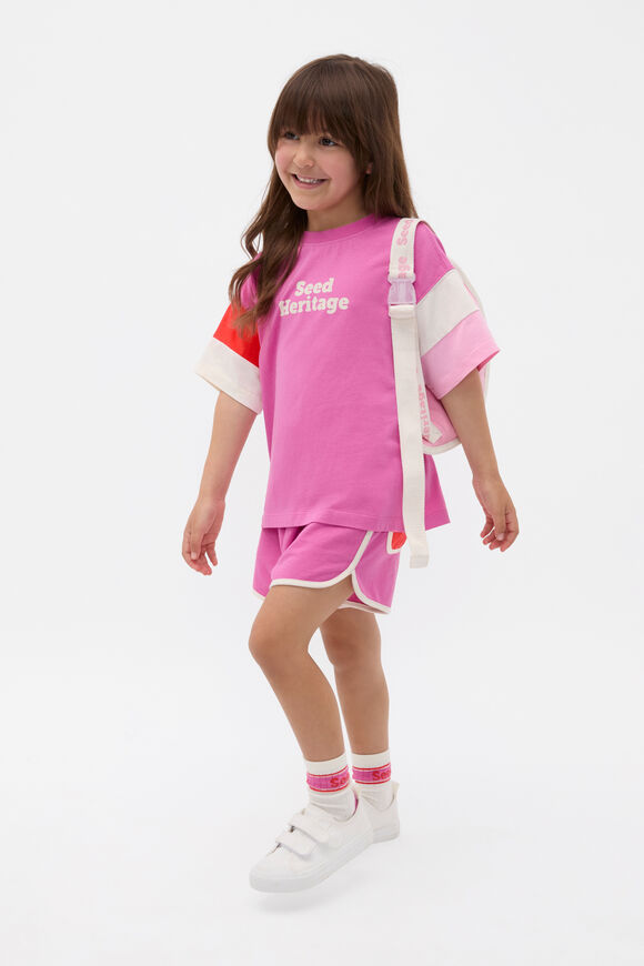 Panelled Retro Logo Tee  Wild Berry  hi-res