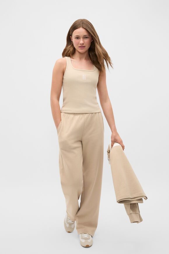 Square Neck Logo Tank  Sandstone  hi-res