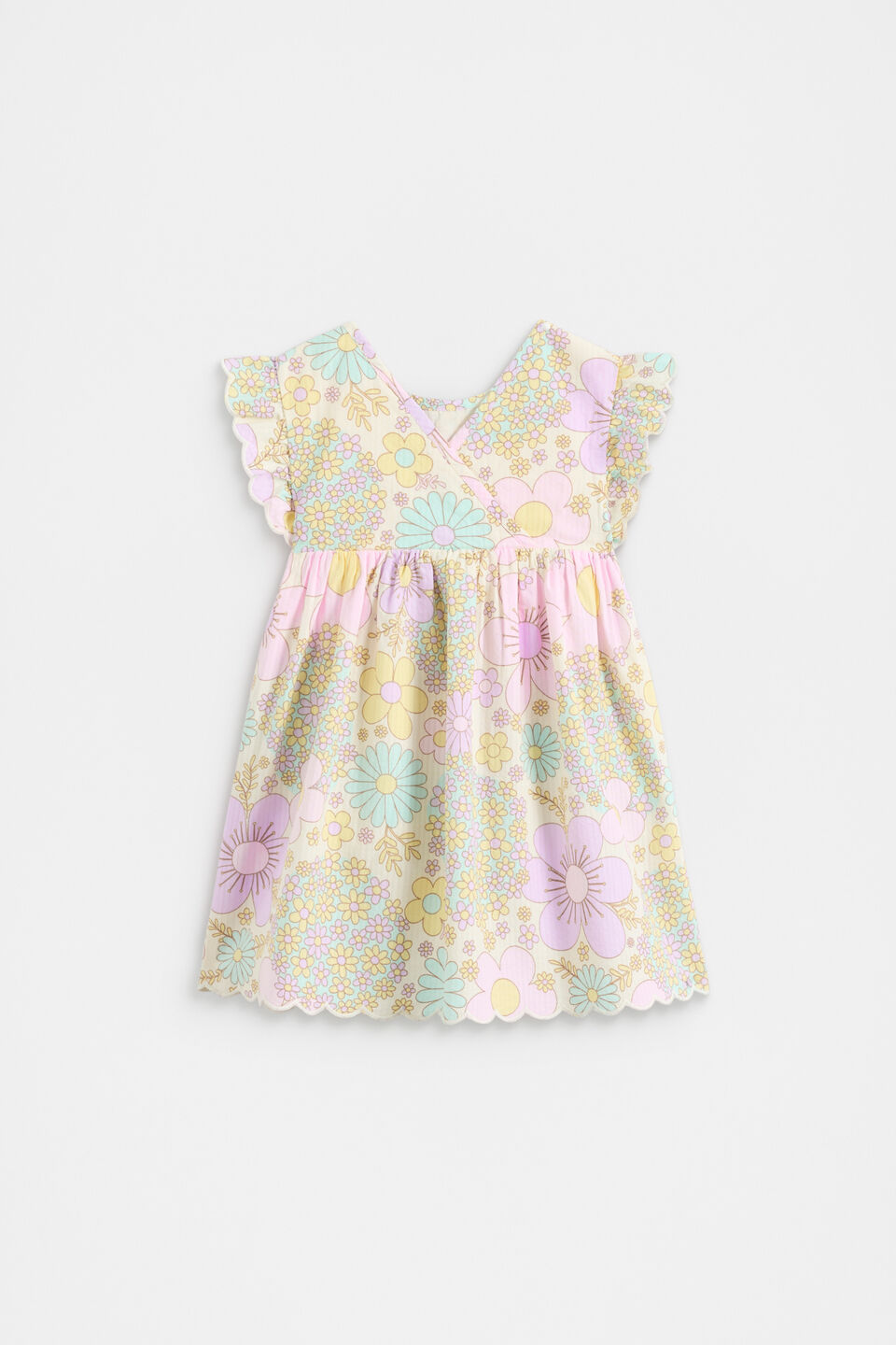 Floral Button Dress  Vintage Cream