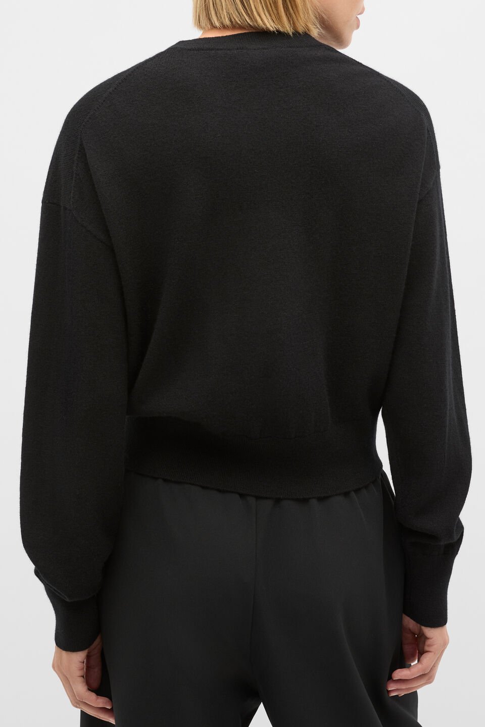 Australian Merino Relaxed Cardigan  Black