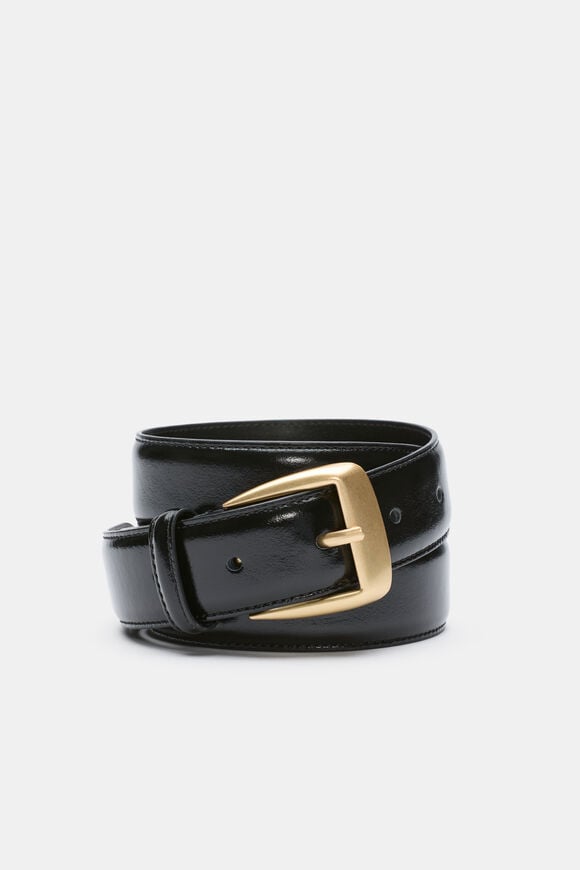 Koda Leather Belt  Hi Shine Black  hi-res