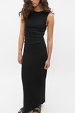 Textured Gathered Maxi Dress  Black  hi-res