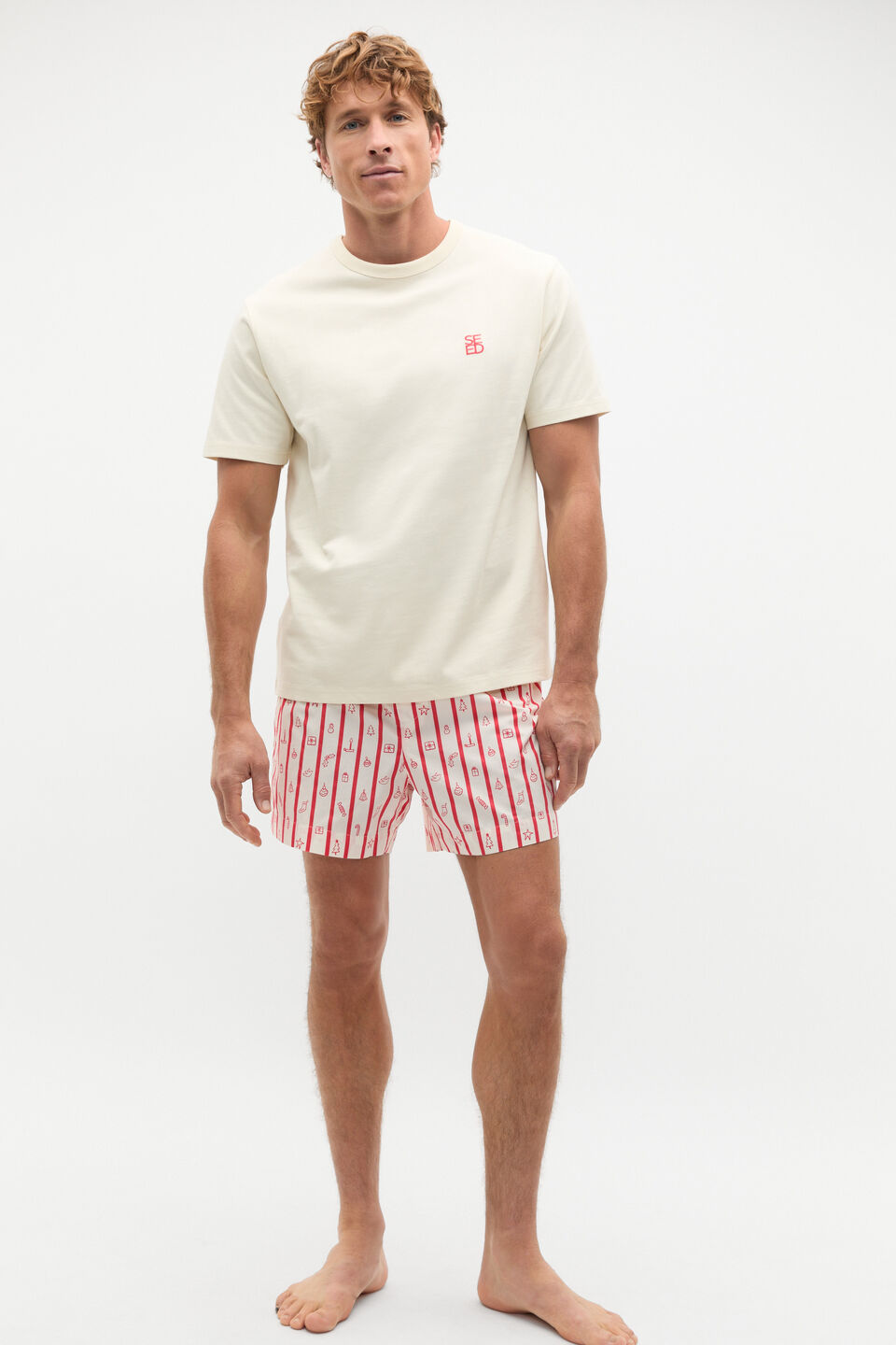 Christmas Stripe Pyjamas  Vintage Cream