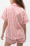 Christmas Stripe Shirt and Short PJ Set  Vintage Cream  hi-res