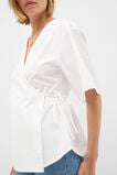 Cotton Poplin Wrap Top  Whisper White  hi-res