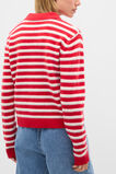 Brushed Merino Stripe Polo Knit  Poppy Stripe  hi-res
