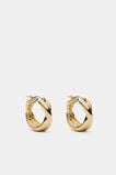 Cross Over Hoop Earring  Gold  hi-res