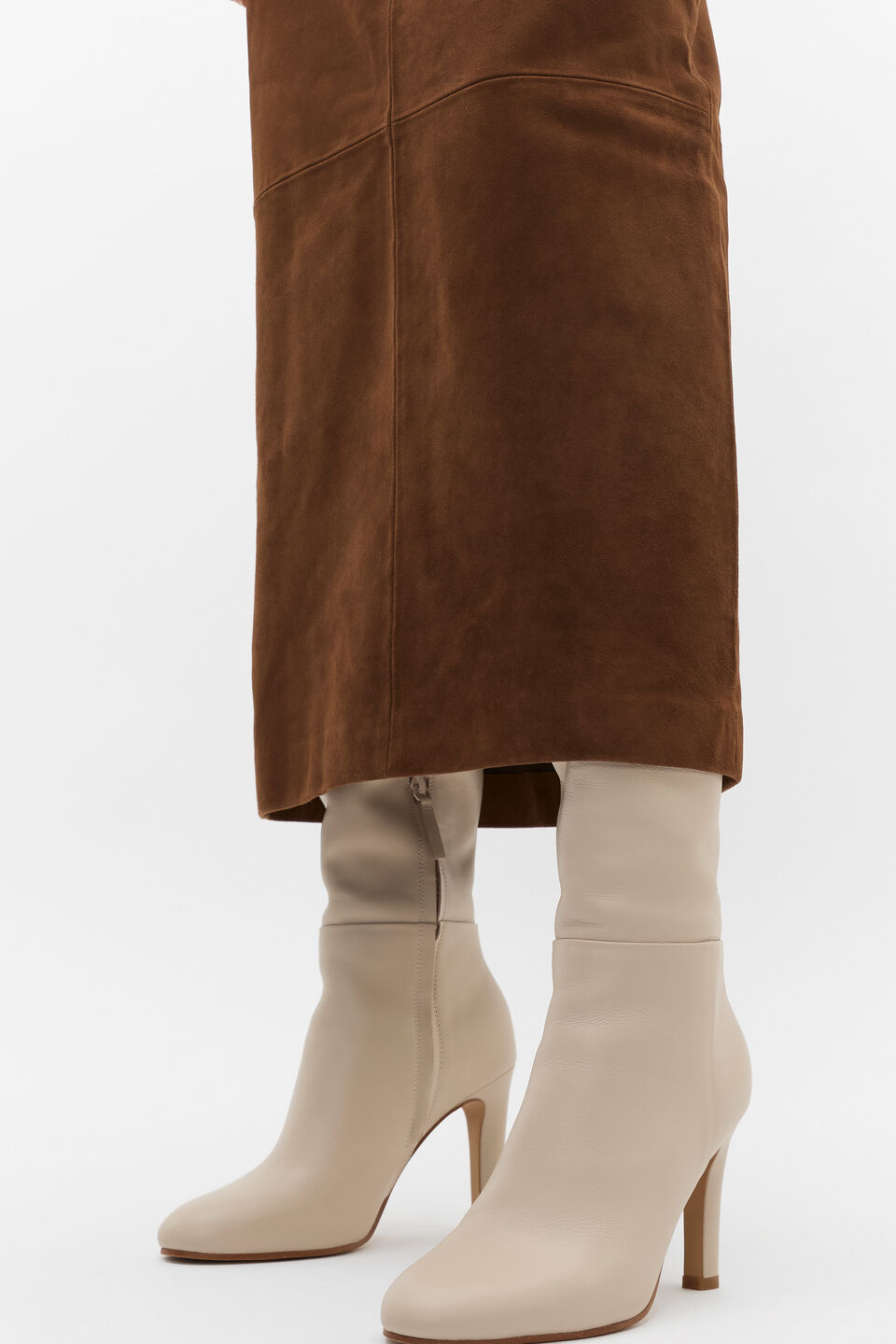Suede Midi Skirt  Maple