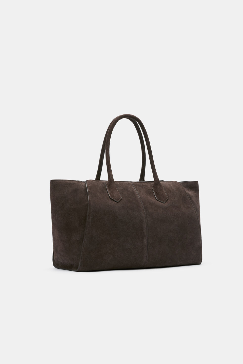 Softly Structured Suede Tote  Chocolate