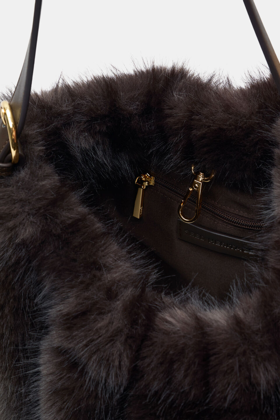 Fur Hobo Bag  Coffee Bean