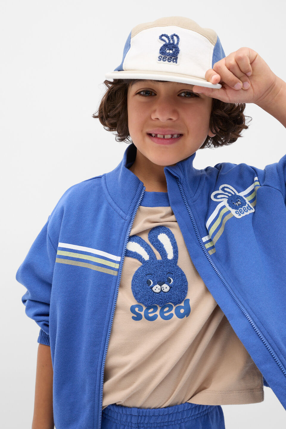 Bunny 5 Panel Cap  Blue Multi