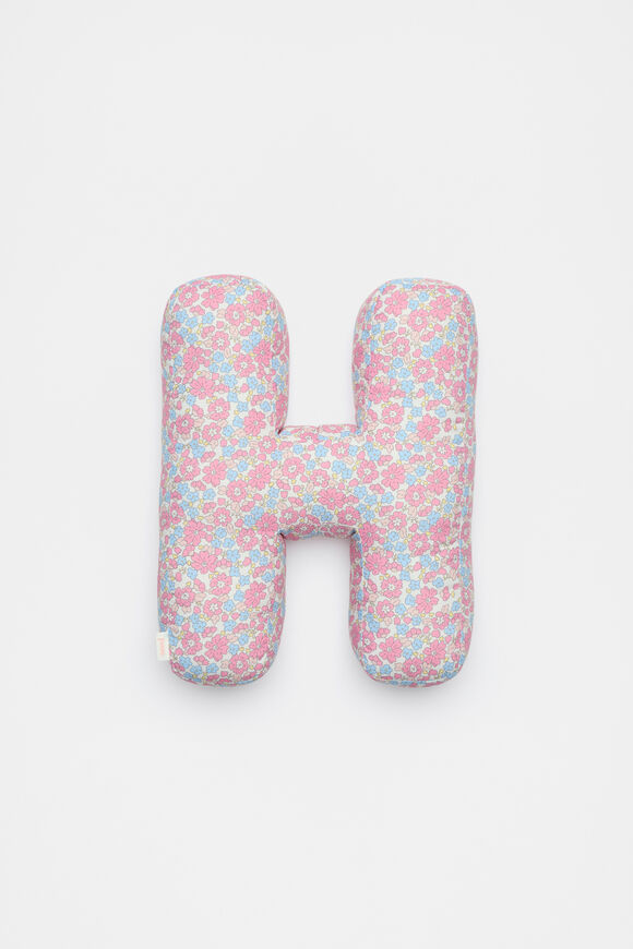 Ditsy Floral Initial Cushion  H  hi-res