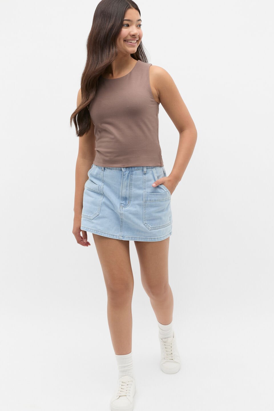 Scoop Neck Tank  Mushroom