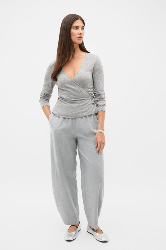 Australian Merino Wrap Top  Slate Marle  hi-res