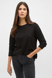 Micro Waffle Crew Neck Top  Black  hi-res