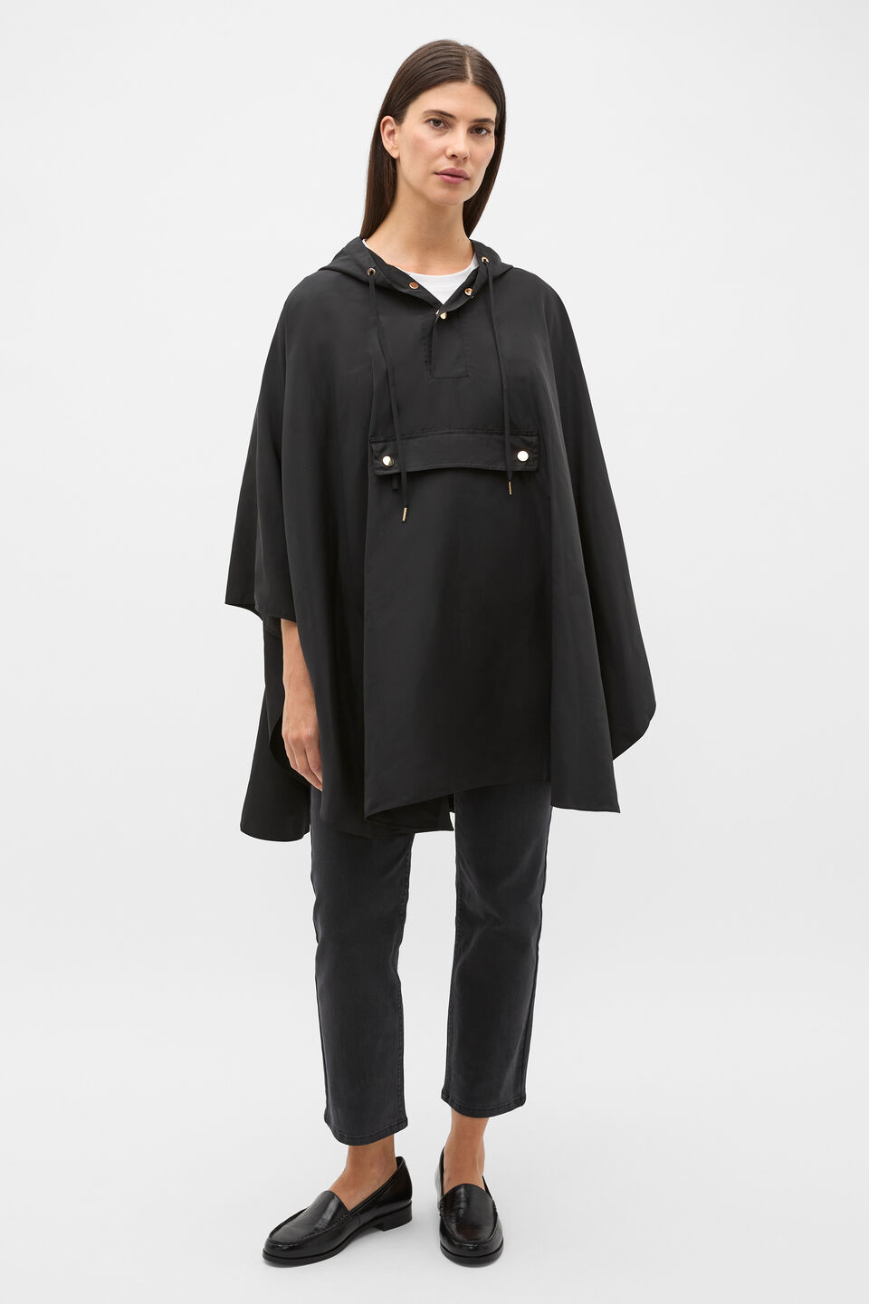 Packable Rain Poncho  Black
