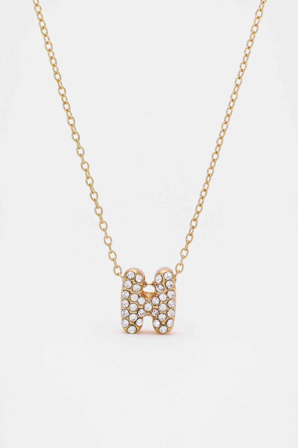Initial Jewel Bubble Necklace  H