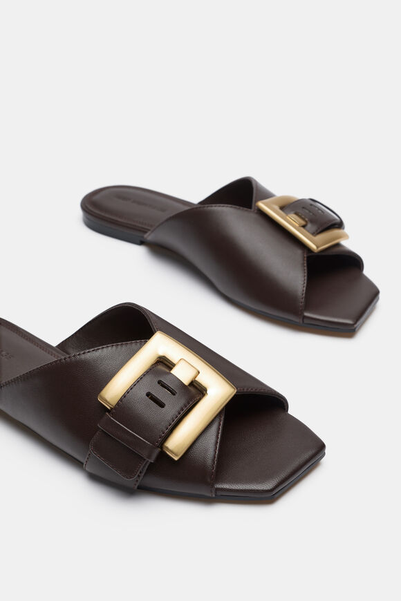 Kaya Buckle Slide  Chocolate  hi-res