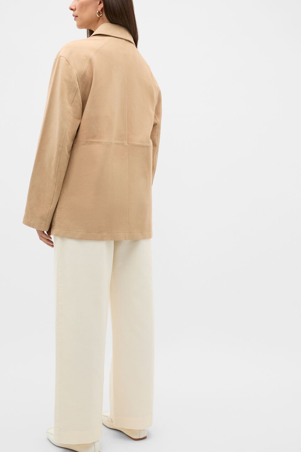 Suede Shacket  Sandstone