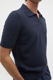 Boucle Knit Trophy Polo  Midnight Blue  hi-res