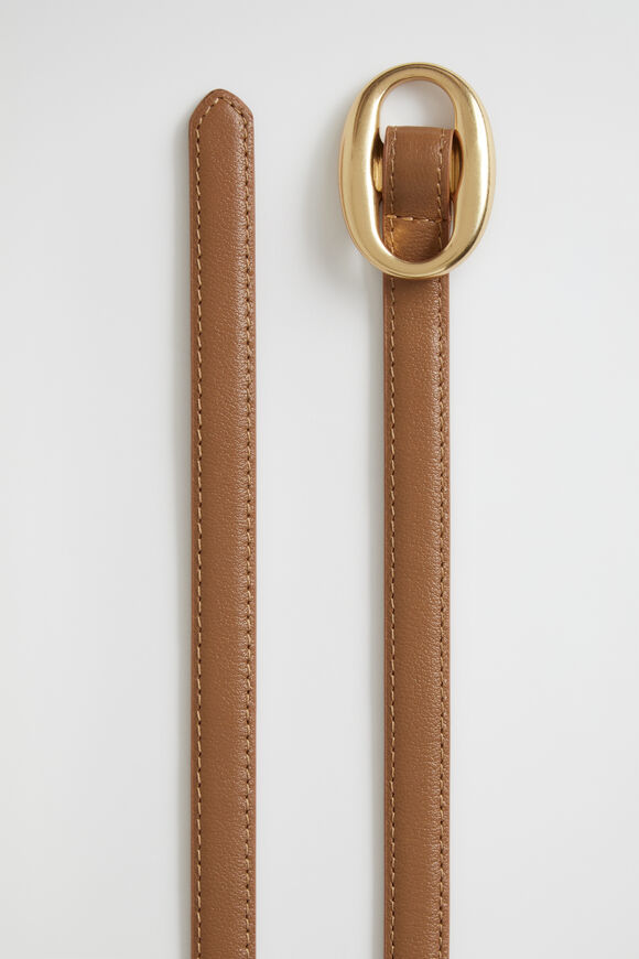 Carmen Oval Buckle Belt  Tan  hi-res