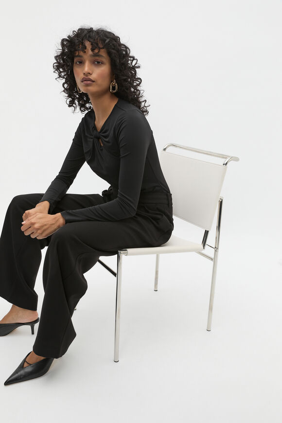 Twist Detail Layering Top  Black  hi-res