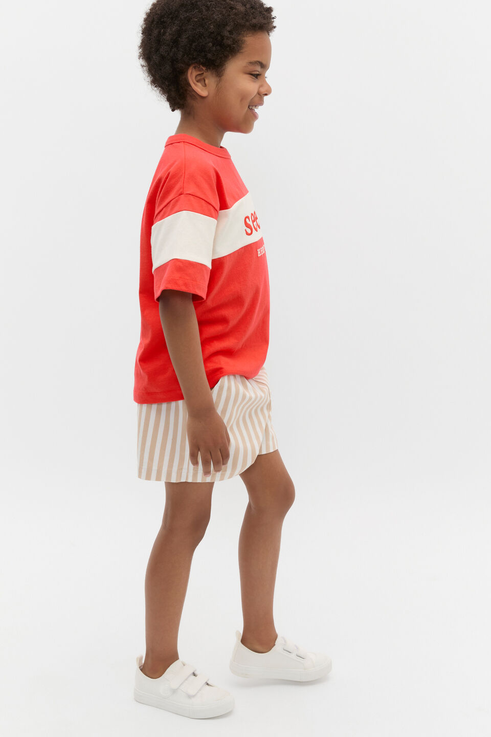 Core Relaxed Logo Tee  Strawberry Red