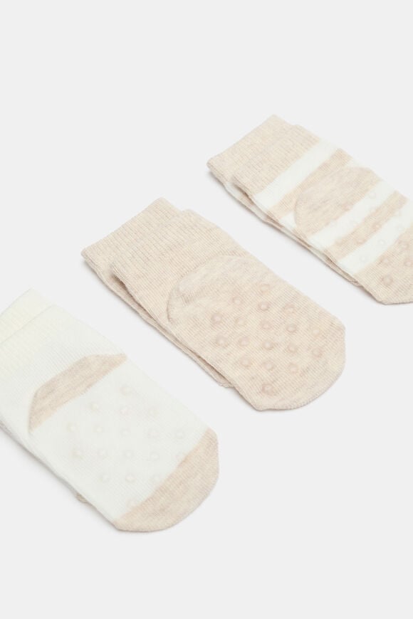 Bunny Sock 3 Pack  Oat Marle  hi-res