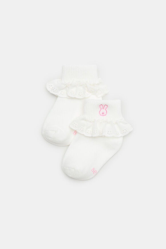 Bunny Frill Sock  Vanilla  hi-res