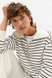 Core Heritage Half Zip Sweat  Cloud Cream Stripe  hi-res