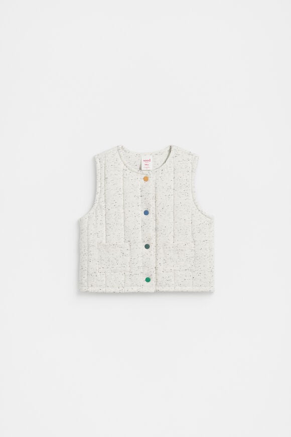 Quilted Jersey Vest  Oat Marle  hi-res