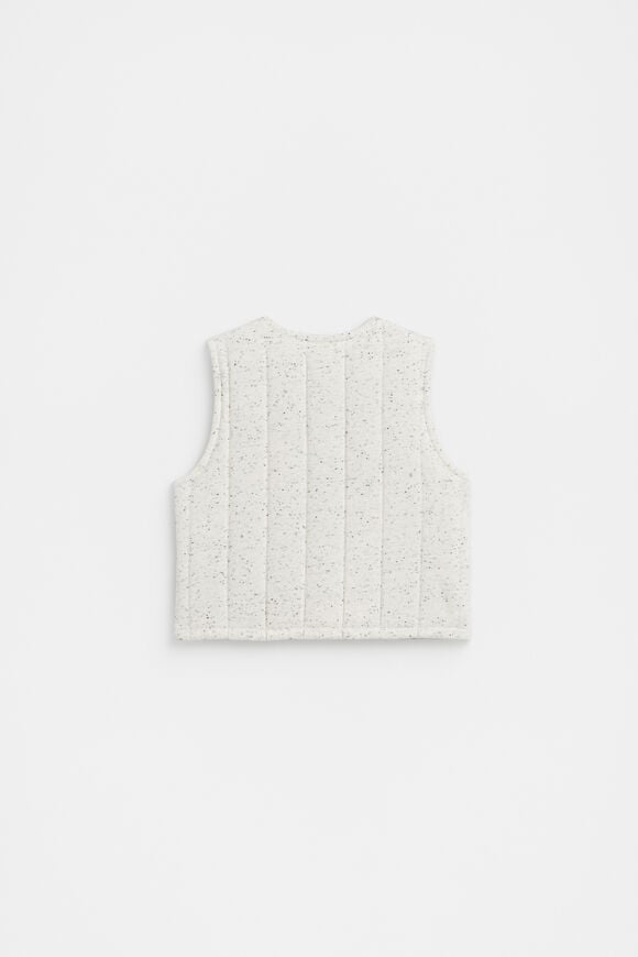 Quilted Jersey Vest  Oat Marle  hi-res