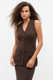 Merino Wool V Neck Button Vest  Dark Espresso  hi-res