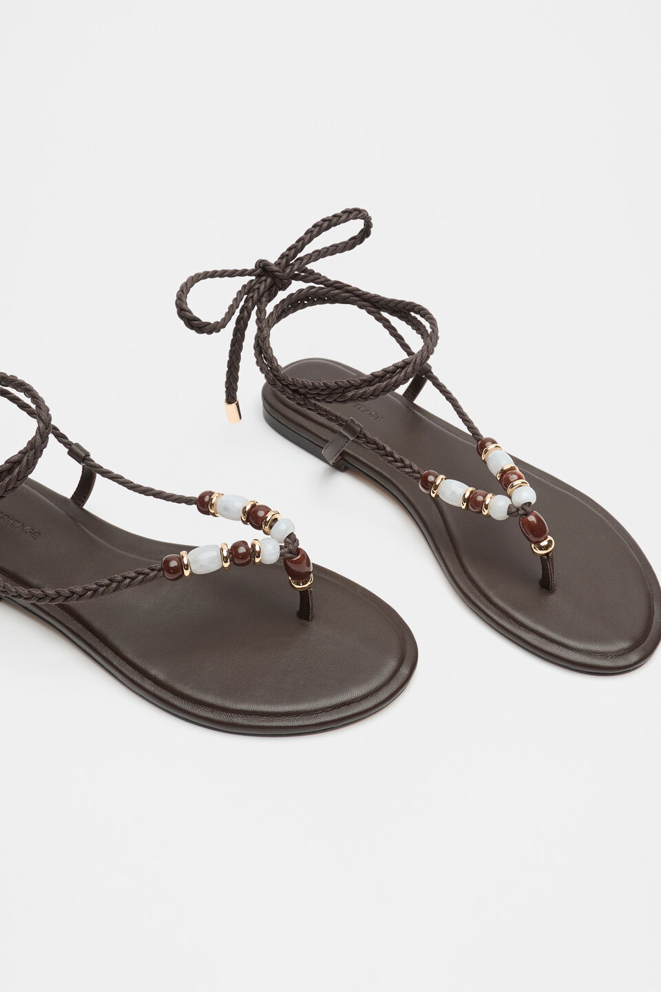 Andie Beaded Sandal  Chocolate